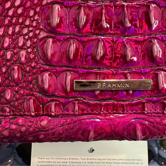 Pink Potion Brahmin Crossbody Purse Holographic & Irridecent Beauty - Picture 4 of 15